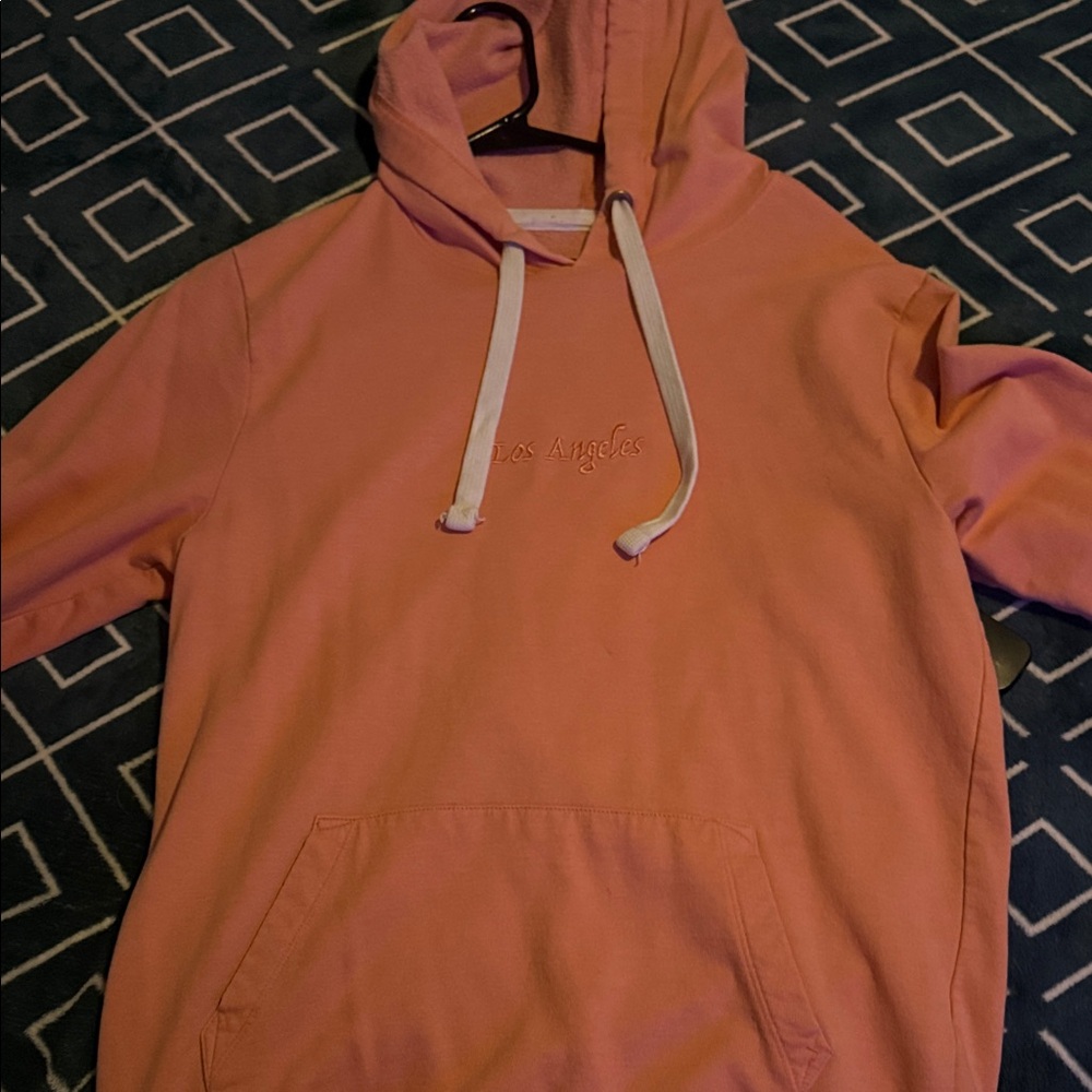 Men's Los Angeles Embroidered Peach Hoodie